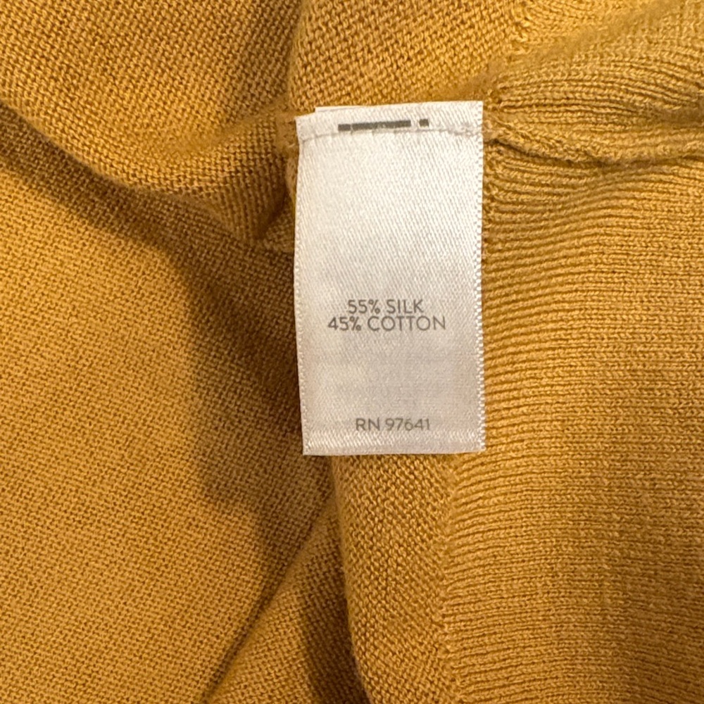*sold* JJill Silk and Cotton Mustard V-Neck Sweater - Picture 3 of 6